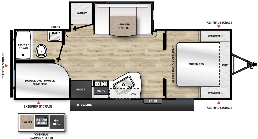 View 2027 Forest River Aurora Light 23BHS complete specs and manufacturer brochures