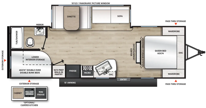 View 2027 Forest River Aurora Light 26BHS complete specs and manufacturer brochures