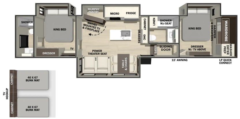 View 2027 Forest River Cedar Creek 380DB complete specs and manufacturer brochures