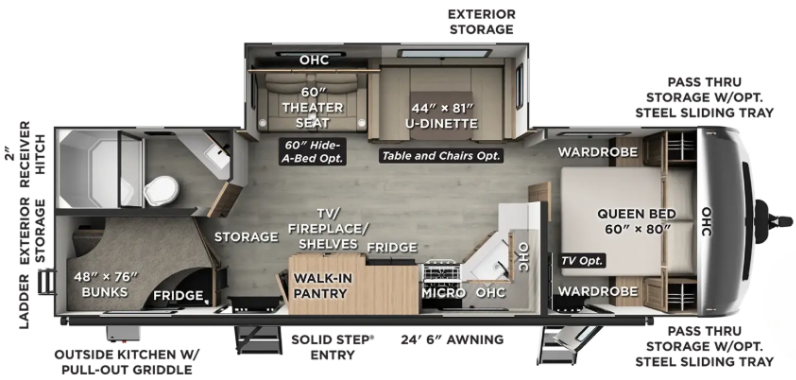 View 2027 Forest River Flagstaff Super Lite 27DBH complete specs and manufacturer brochures