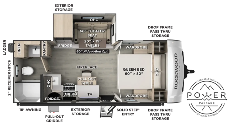 View 2027 Forest River Rockwood Mini Lite 2213S complete specs and manufacturer brochures
