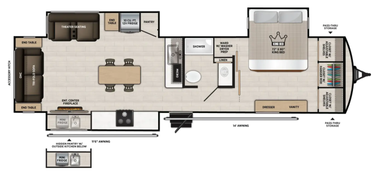 View 2027 Forest River Salem Hemisphere 305RLOK complete specs and manufacturer brochures