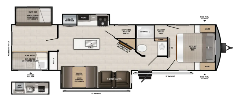 View 2027 Forest River Salem Hemisphere 310BHI complete specs and manufacturer brochures