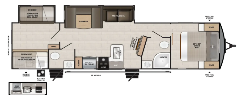 View 2027 Forest River Salem Hemisphere 314BUD complete specs and manufacturer brochures