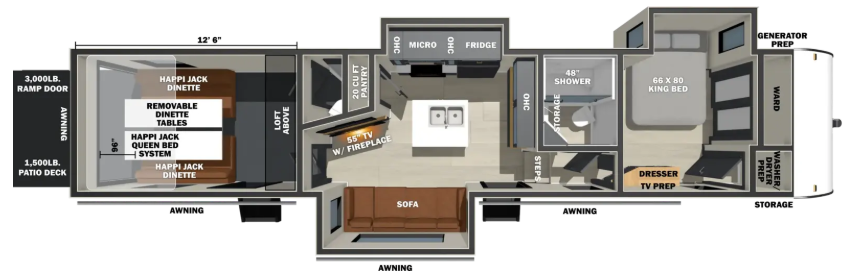 View 2027 Forest River Stealth 3513GX complete specs and manufacturer brochures