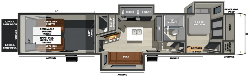 View 2027 Forest River Stealth 4017GX complete specs and manufacturer brochures