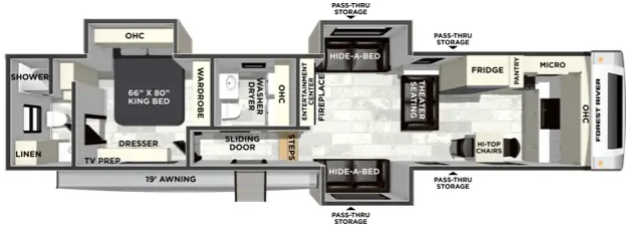 View 2027 Forest River Wildcat 37GALLEY complete specs and manufacturer brochures
