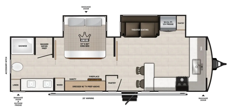 View 2027 Forest River Wildwood Heritage Glen 261FKRB complete specs and manufacturer brochures