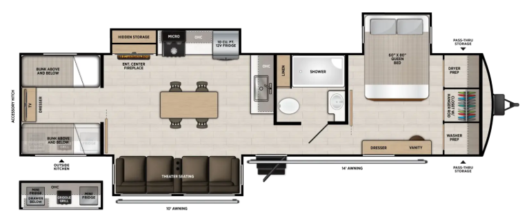 View 2027 Forest River Wildwood Heritage Glen 301FAM complete specs and manufacturer brochures
