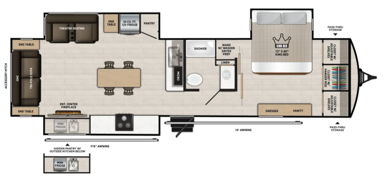 View 2027 Forest River Wildwood Heritage Glen 305RLOK complete specs and manufacturer brochures