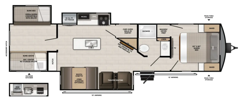 View 2027 Forest River Wildwood Heritage Glen 310BHI complete specs and manufacturer brochures