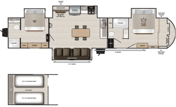 View 2027 Forest River Wildwood Heritage Glen 376FAM complete specs and manufacturer brochures