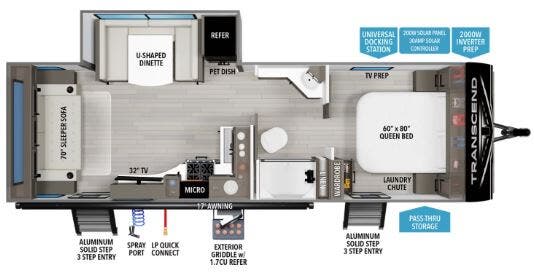 View 2027 Grand Design Transcend 245RLT complete specs and manufacturer brochures
