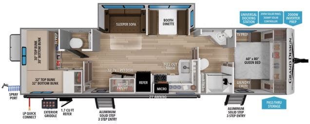 View 2027 Grand Design Transcend 305BHT complete specs and manufacturer brochures