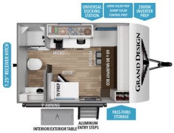 View 2027 Grand Design Transcend Lite 121RBL complete specs and manufacturer brochures