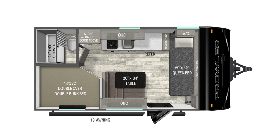 View 2027 Heartland Prowler Lynx 1700DB complete specs and manufacturer brochures