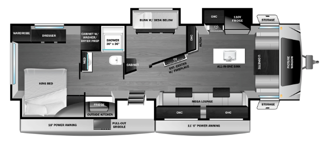 View 2027 Highland Ridge Open Range 3X 335RBS complete specs and manufacturer brochures