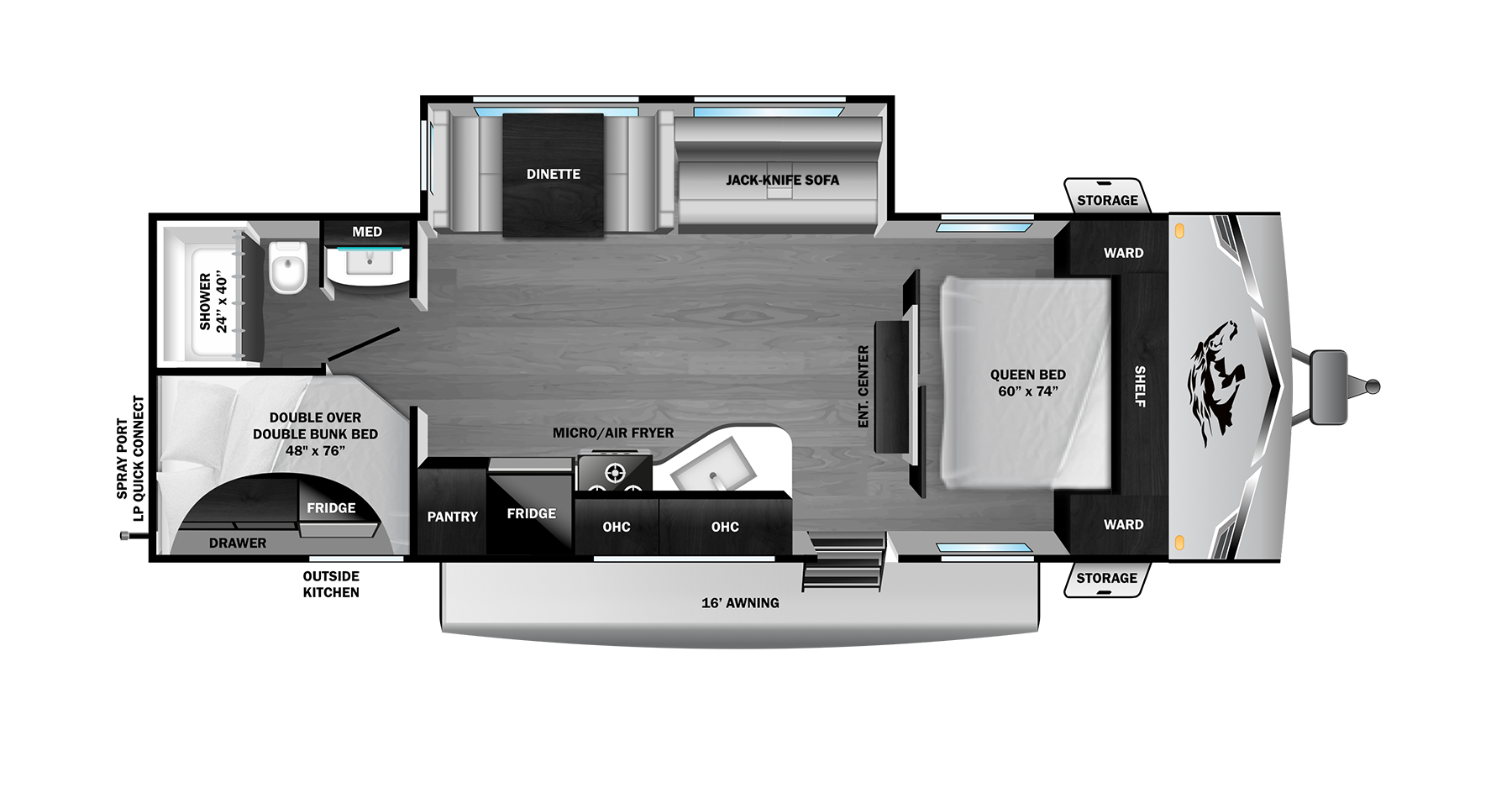 View 2027 Highland Ridge Open Range Colt 26DBS complete specs and manufacturer brochures