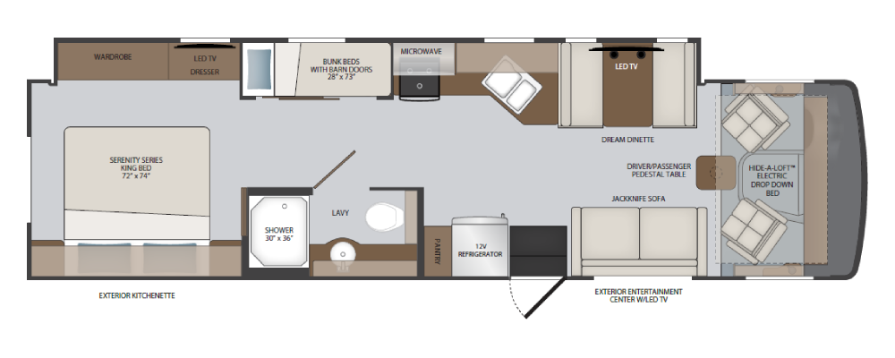 View 2027 Holiday Rambler Admiral 34J complete specs and manufacturer brochures