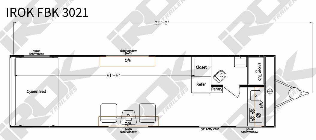 View 2027 Irok Trailers FBK 3021 complete specs and manufacturer brochures