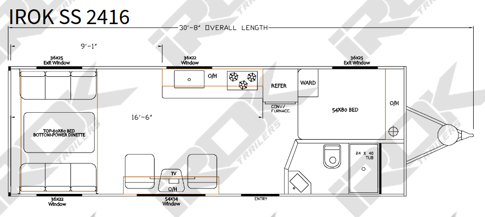 View 2027 Irok Trailers SS 2416 complete specs and manufacturer brochures
