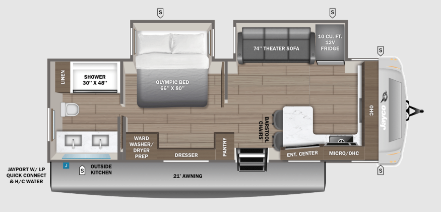 View 2027 Jayco Eagle 265FKDS complete specs and manufacturer brochures