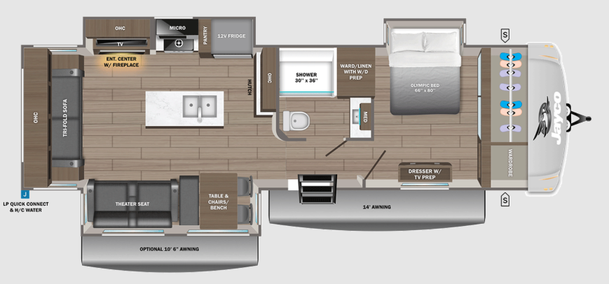 View 2027 Jayco Eagle 294CKBS complete specs and manufacturer brochures