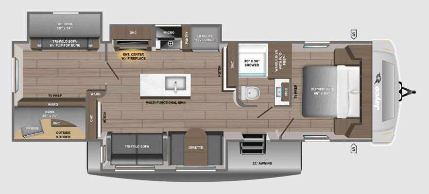 View 2027 Jayco Eagle 312BHOK complete specs and manufacturer brochures