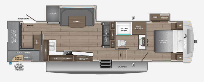 View 2027 Jayco Eagle 31QBH complete specs and manufacturer brochures