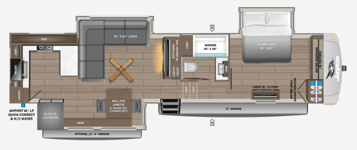 View 2027 Jayco Eagle 365UKTS complete specs and manufacturer brochures