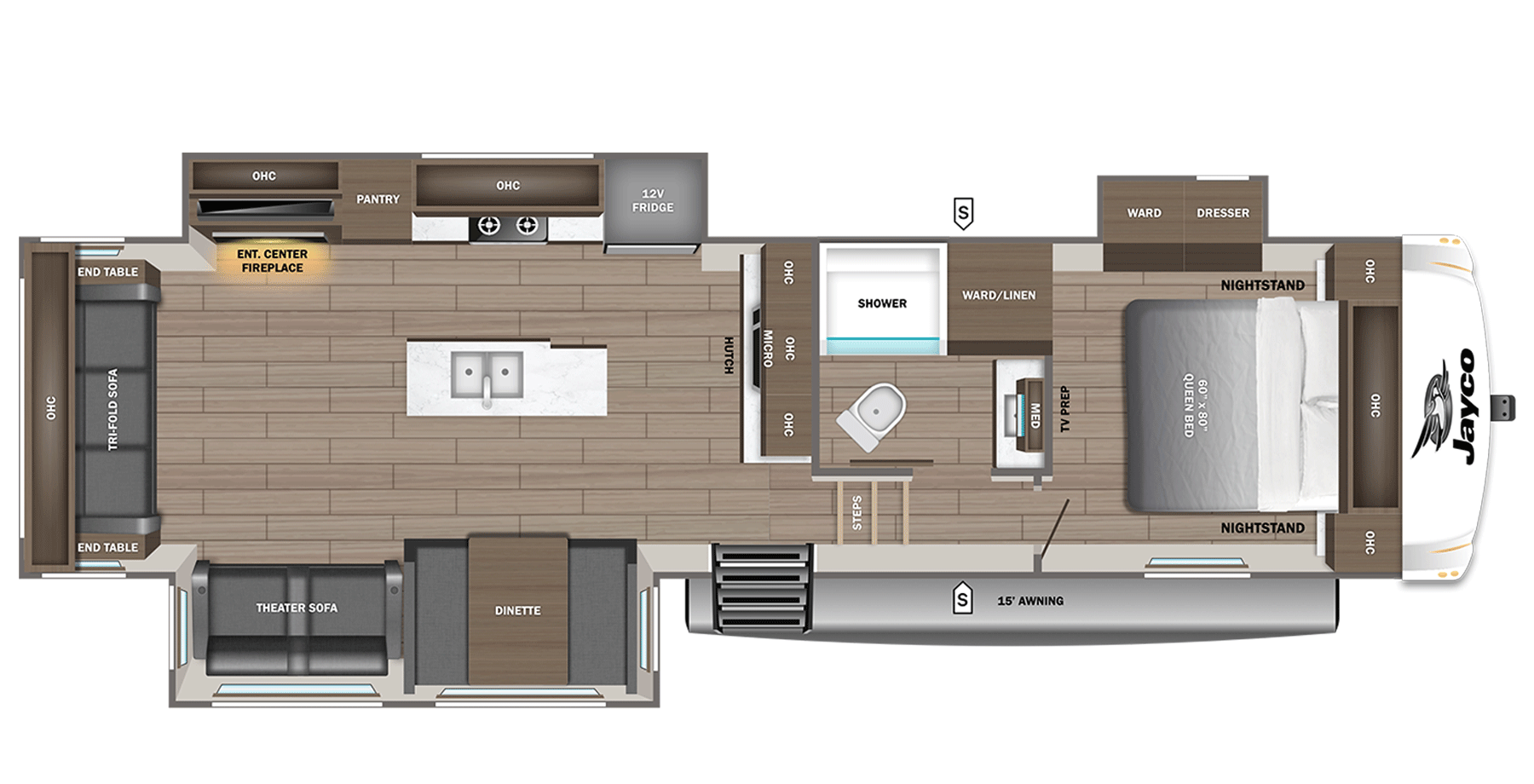 View 2027 Jayco Eagle SLE 30RLT complete specs and manufacturer brochures