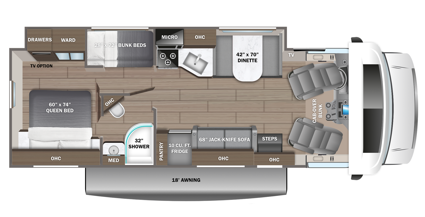 View 2027 Jayco Greyhawk 31F complete specs and manufacturer brochures