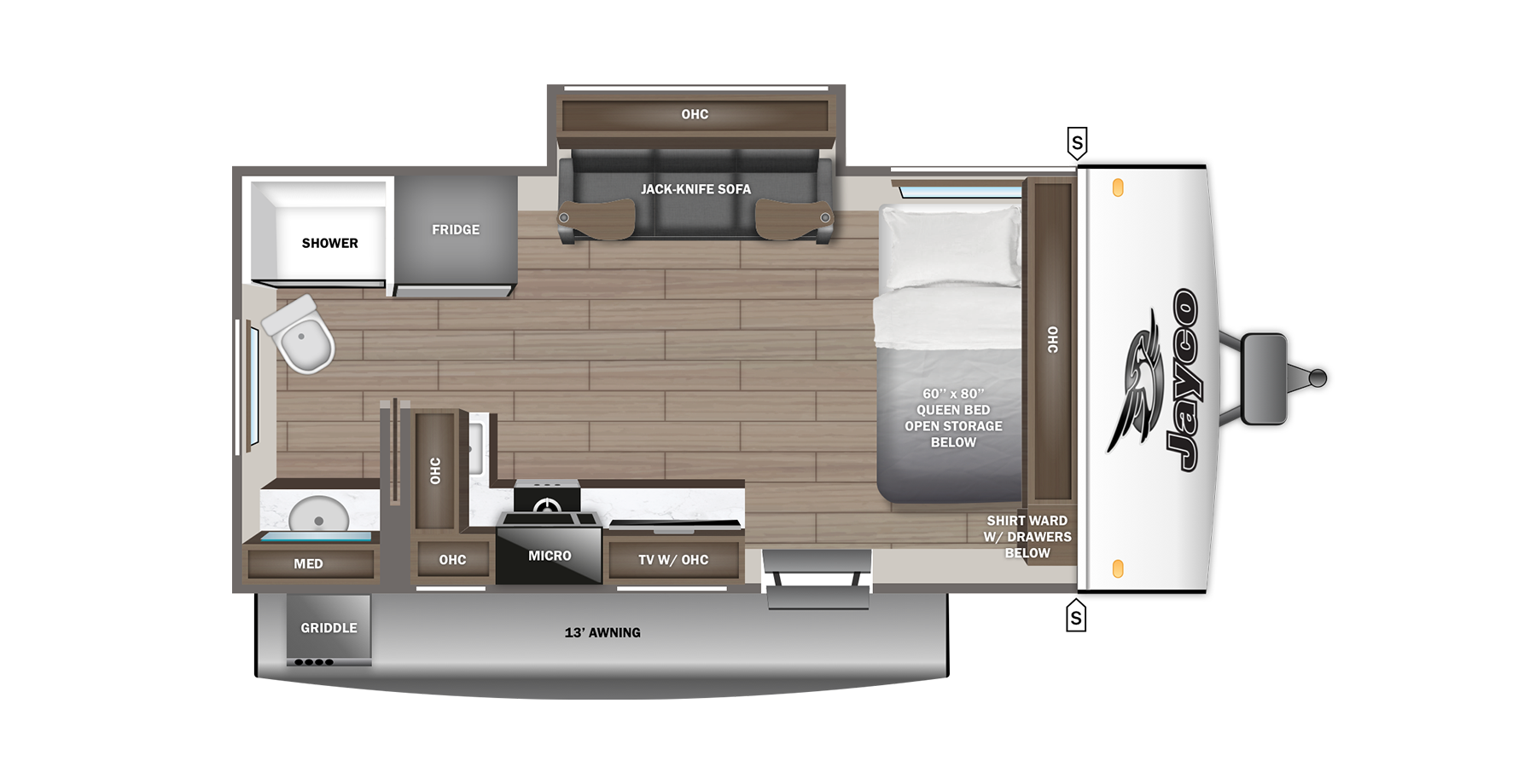 View 2027 Jayco Jay Feather Air 16RB complete specs and manufacturer brochures