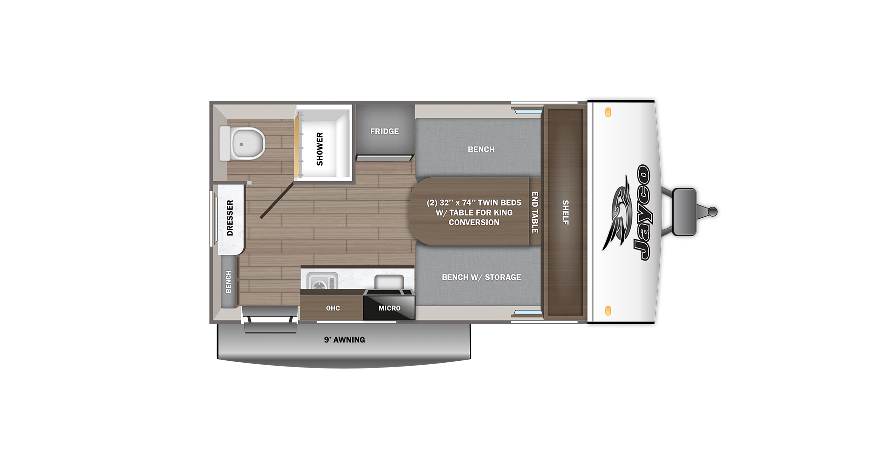 View 2027 Jayco Jay Feather Air SL 15TBSL complete specs and manufacturer brochures