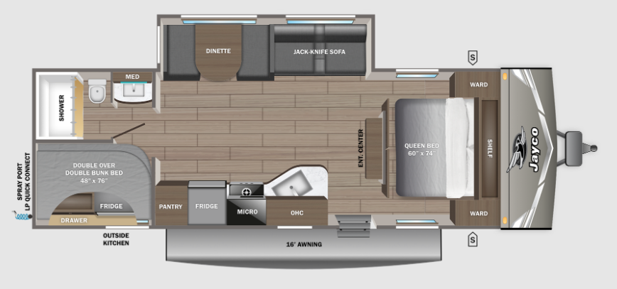 View 2027 Jayco Jay Flight 261BHSW complete specs and manufacturer brochures