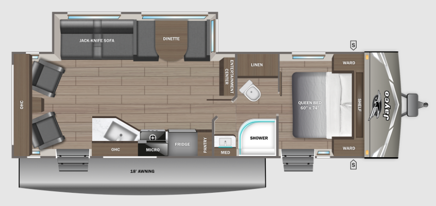 View 2027 Jayco Jay Flight 262RLSW complete specs and manufacturer brochures