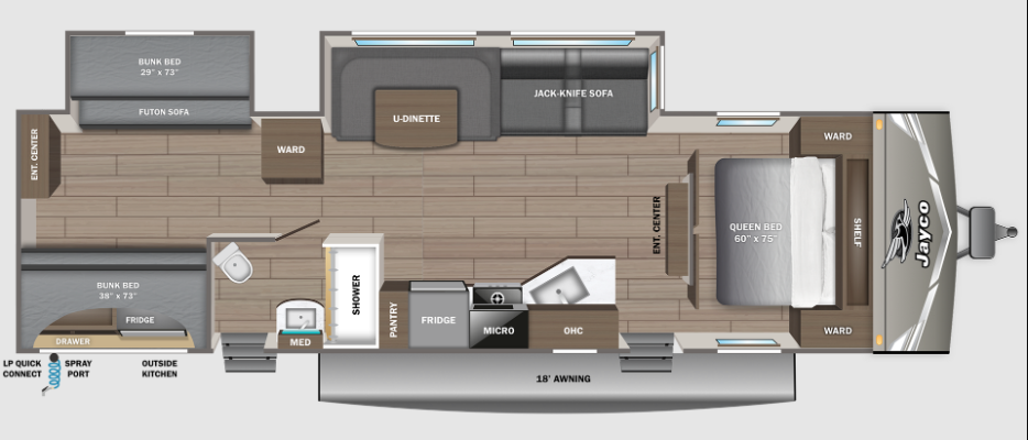 View 2027 Jayco Jay Flight 321BDS complete specs and manufacturer brochures