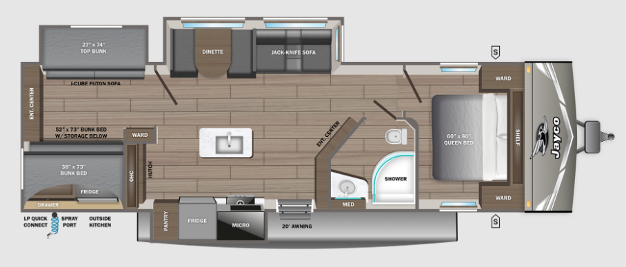 View 2027 Jayco Jay Flight 333BTS complete specs and manufacturer brochures
