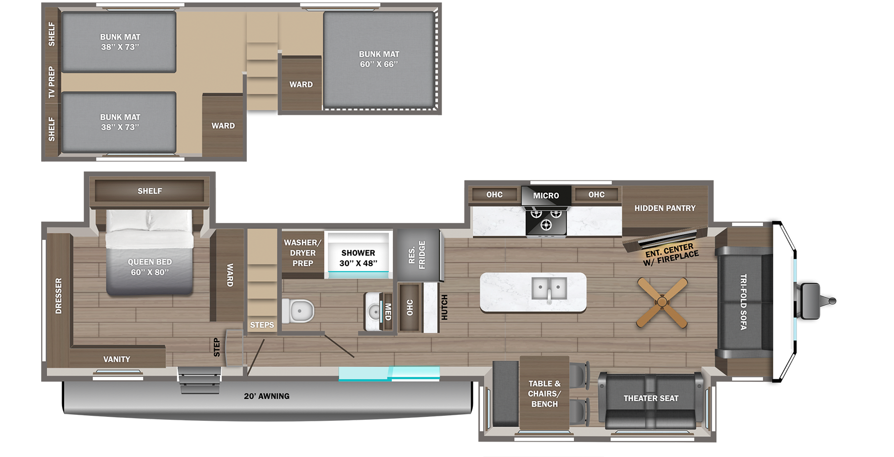 View 2027 Jayco Jay Flight Bungalow 401LOFT complete specs and manufacturer brochures