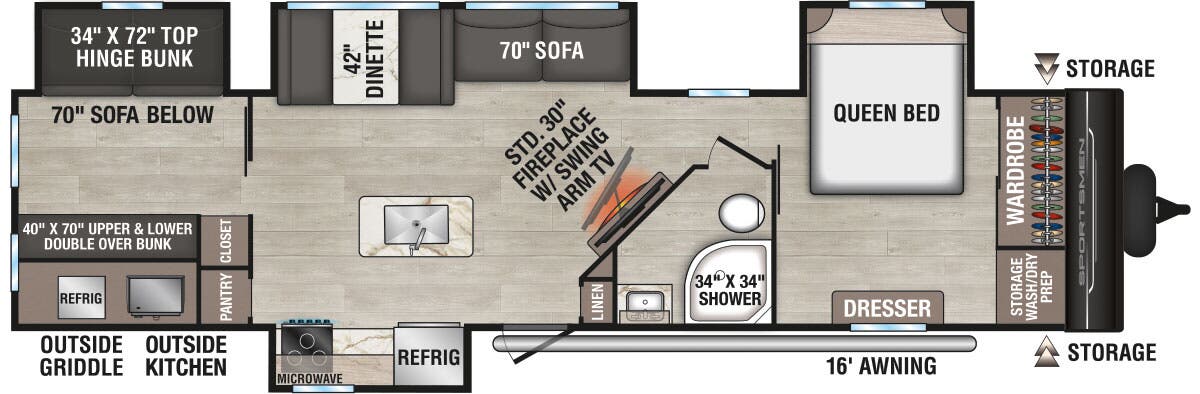 View 2027 K-Z Sportsmen 344BHK complete specs and manufacturer brochures