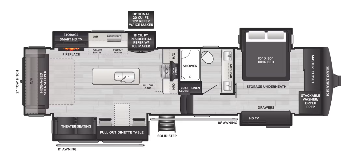 View 2027 Keystone Alpine 3303CK complete specs and manufacturer brochures