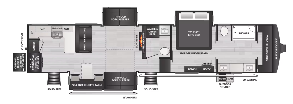 View 2027 Keystone Alpine 3910RK complete specs and manufacturer brochures
