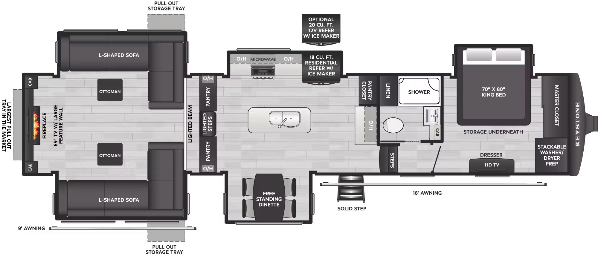 View 2027 Keystone Alpine Avalanche Edition 381DL complete specs and manufacturer brochures