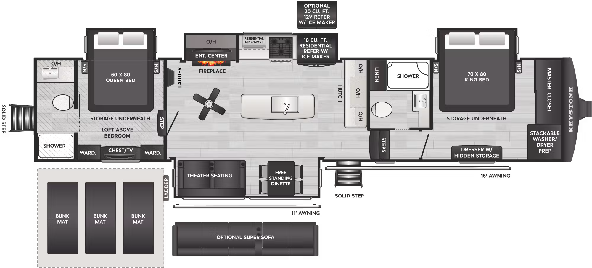 View 2027 Keystone Alpine Avalanche Edition 390DS complete specs and manufacturer brochures