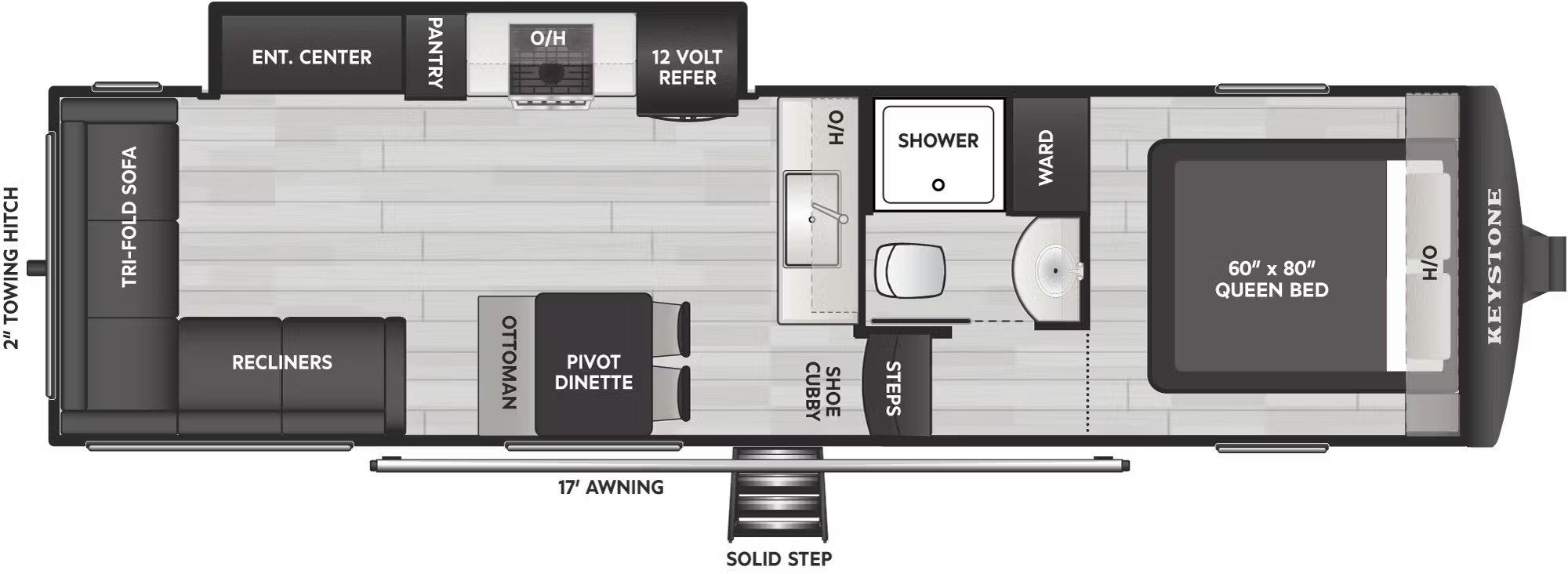 View 2027 Keystone Arcadia Select 28SLS complete specs and manufacturer brochures