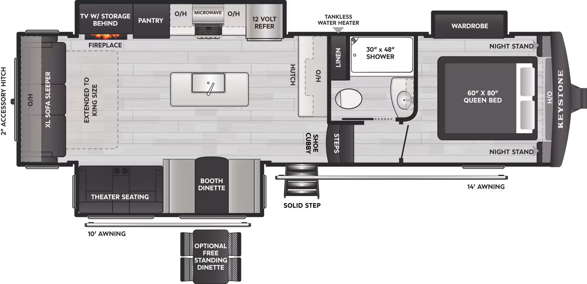 View 2027 Keystone Arcadia Super Lite 292SLRL complete specs and manufacturer brochures
