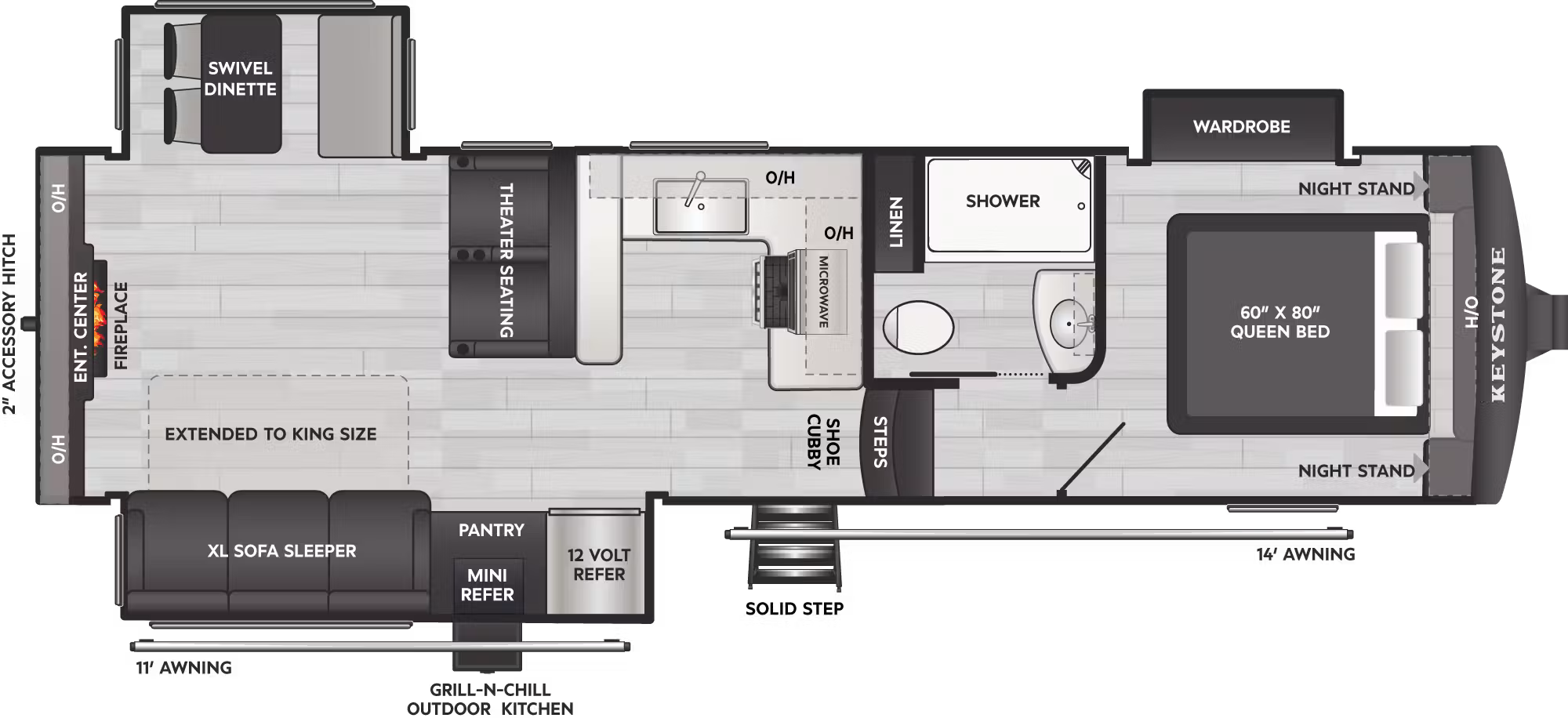 View 2027 Keystone Arcadia Super Lite 294SLRD complete specs and manufacturer brochures
