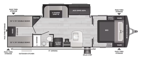 View 2027 Keystone Bullet Classic 28QBC complete specs and manufacturer brochures