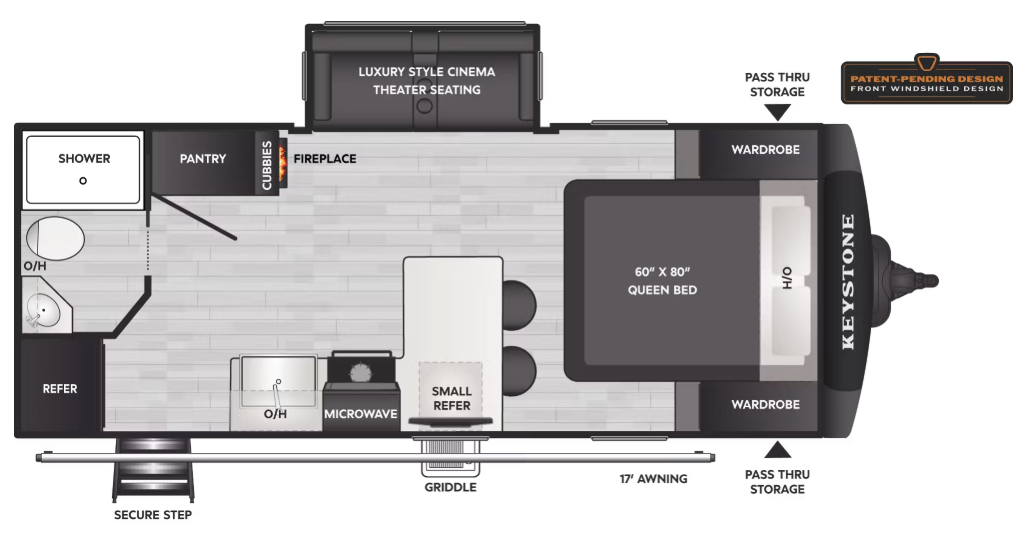 View 2027 Keystone Bullet Crossfire 208MKS complete specs and manufacturer brochures
