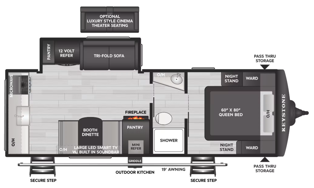 View 2027 Keystone Bullet Crossfire 245RKS complete specs and manufacturer brochures
